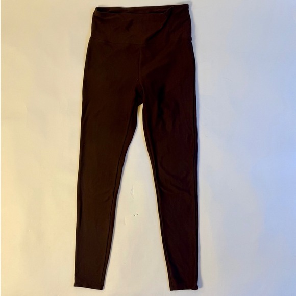 SO Womens High Waisted 7/8 Leggings Set Tan Crossover Twist & Black Small 2PK - Picture 3 of 16
